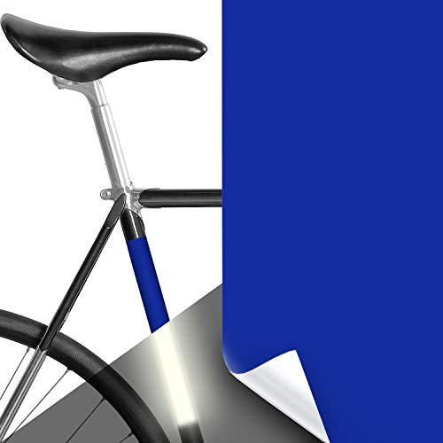 MOOXIBIKE I Reflektor Aufkleber, Panel Blau reflektierend, Rahmenschutzaufkleber und Sicherungsmarkierung für Fahrrad, Rennrad, Trekkingrad, Mountainbike, Rollator bis circa 15 cm Rahmenumfang von MOOXIBIKE