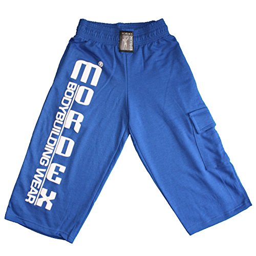 MORDEX Bermuda 3/4 Fitnesshose Sporthose Bodybuilding (blau, L) von MORDEX