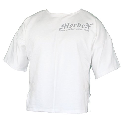 MORDEX weißes T-Shirt mit Schrift fürs Gym, Fitness, Sport und Freizeit (L) von MORDEX
