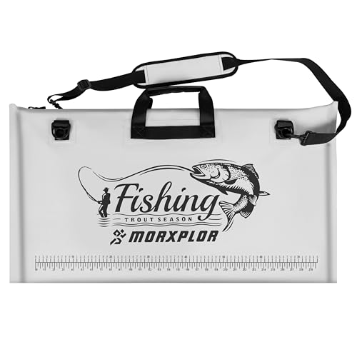 MORXPLOR Fisch-Turnier-Angelwiege in Tasche, 50,8 x 86,4 cm, strapazierfähig, mit luftdichtem, auslaufsicherem Reißverschluss, verstellbarer Schultergurt von MORXPLOR