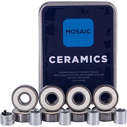 MOSAIC COMPANY Super Ceramic 1 608RS Mosaic Bearings Zubehör für Skateboard, Unisex, für Erwachsene, Weiß (White), Einheitsgröße von MOSAIC COMPANY