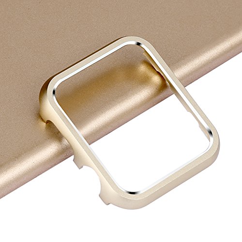 Schutzhülle Kompatibel mit Apple Watch 38mm Hülle Gold, Bling Shiny Watch Shell Cover Glitzer Ultra Slim Uhr Zubehör Aluminium Bumper Schutz Hüllen Tasche Kompatibel mit Apple Watch Series 3/2/1 38mm von MOTALER