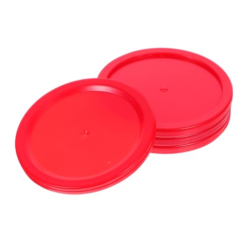 MOTHNUR 4 STÜCKE Teiliges Airhockey Pucks Rote Ersatzpucks für Airhockey Tisch Zubehör für Spieltisch Langlebige Hockey Pucks Kompatibel mit Standard Air Hockey von MOTHNUR