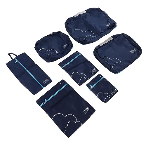 MOTUZP 6er-Set Packwürfel für Koffer, Reisegepäck-Packorganisatoren mit Wäschebeutel, Reisezubehör, Reiseutensilien, Reisewürfel für Handgepäck (Navy blau) von MOTUZP