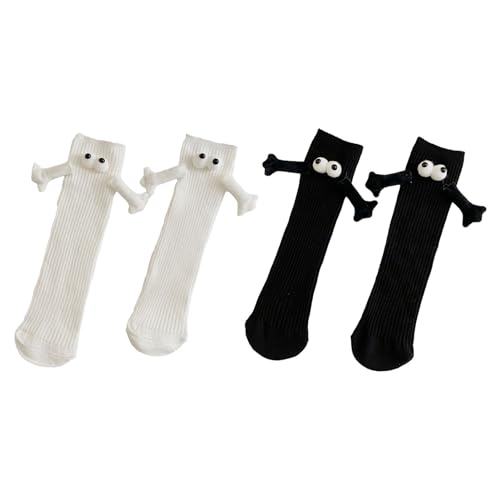 MOUMOUTEN 3D Doll Mid Tube Socken, Süße Verspielte Unisex-Socken Für Alle Altersgruppen, Bequeme Gekämmte Baumwolle von MOUMOUTEN