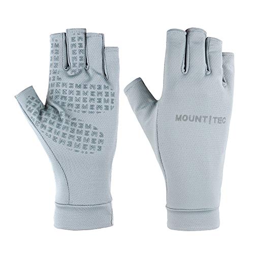Mount Tec Unisex-Handschuhe, leicht, LSF 50+, widerstandsfähig, fingerlos, weich, atmungsaktiv, rutschfest, Schutzhandschuhe für den Außenbereich (Grau, S) von MOUNT TEC