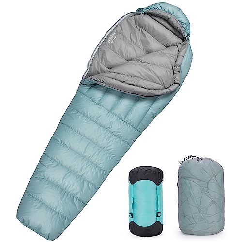 MOUNTAINTOP Mumienschlafsack Daunenschlafsack Ultraleicht Schlafsack Winter Kleines Packmaß für Outdoor Camping Reise Zelten oder Indoor von MOUNTAINTOP