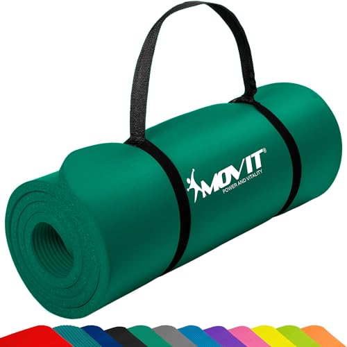 MOVIT Gymnastikmatte, hautfreundlich und phthalatfrei, in 3 Größen und 12 Farben - Auswahl: 183cm x 60cm x 1,0cm in dunkel-grün von MOVIT