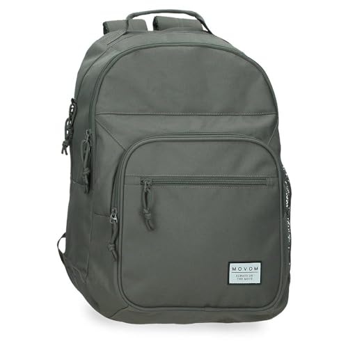 MOVOM Always on The Move Schulrucksack mit zwei Fächern, anpassbar an Trolley, Grün, 32 x 44 x 15 cm, Polyester von MOVOM