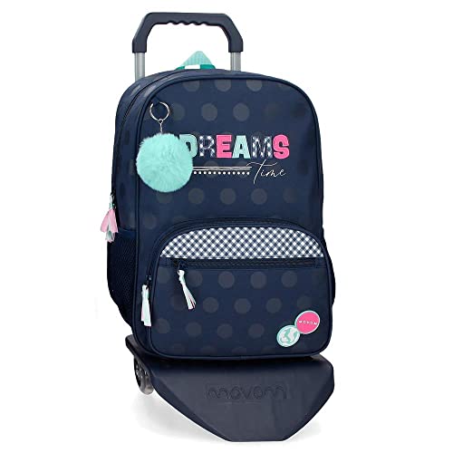 MOVOM Dreams Time Schulrucksack mit Trolley, Blau, 31 x 42 x 13 cm, Polyester, 16,93 l, blau, Schulrucksack mit Trolley von MOVOM