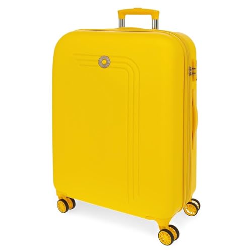 MOVOM Riga Großer Koffer, Gelb, 56 x 80 x 29 cm, starr, ABS, Verschluss TSA 91L, 4,7 kg, 4 Doppelrollen, gelb, Talla única, Großer Koffer von MOVOM