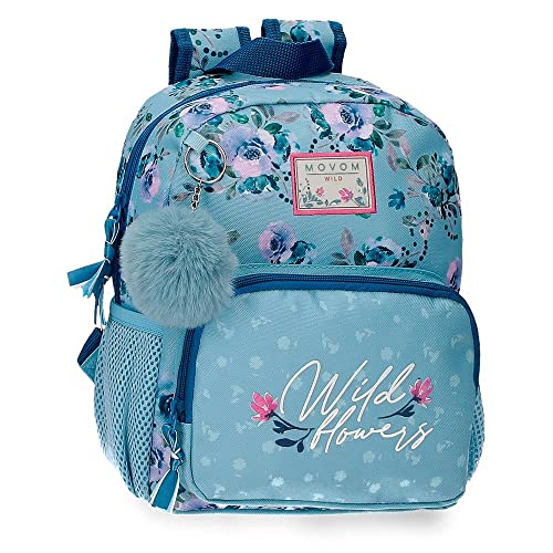 Movom Wildblumen Kleiner Rucksack Blau 23x28x10 cm Polyester 6,44L von MOVOM