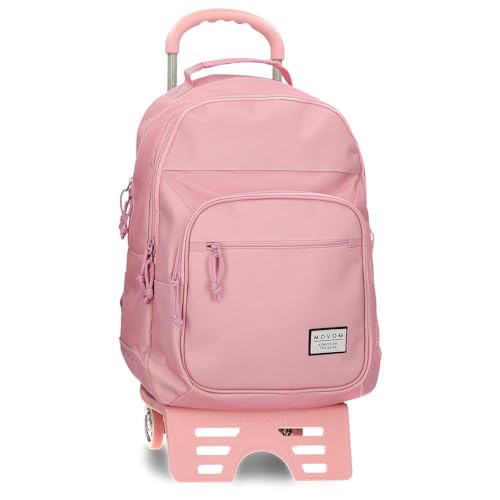 MOVOM Always on The Move Schulrucksack mit Zwei Fächern, Rosa, 31 x 42 x 13 cm, Polyester, 21,12 l, Rosa, Schulrucksack mit Zwei Fächern von MOVOM