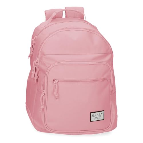 Movom Always on The Move Schulrucksack mit Zwei Fächern, Rosa, Schulrucksack mit Zwei Fächern von MOVOM