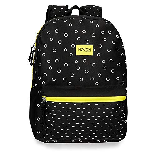 Movom Bubbles An Trolley anpassbarer Rucksack Schwarz 32x42x16 cms Polyester 21.5L von MOVOM