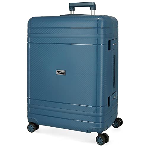 Movom Dimension, mittelgroß, blau, 44 x 66 x 27 cm, starr, Polypropylen, Verschluss TSA 78 l, 3,82 kg, 4 Doppelrollen, blau, Mittelgroßer Koffer von MOVOM