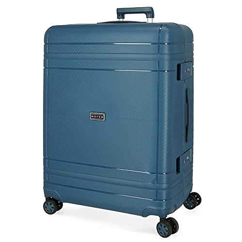 Movom Dimension Großer Koffer, Blau, 54 x 75 x 32 cm, starr, Polypropylen, Verschluss TSA 78 l, 5,2 kg, 4 Doppelrollen, blau, großer Koffer von MOVOM