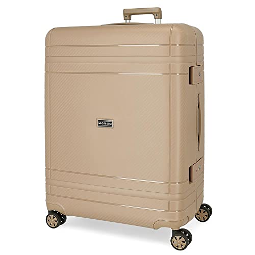 Movom Dimension Großer Koffer Beige 54 x 75 x 32 cm starr Polypropylen Verschluss TSA 78 L 5,2 kg 4 Doppelrollen, Beige, großer Koffer von MOVOM
