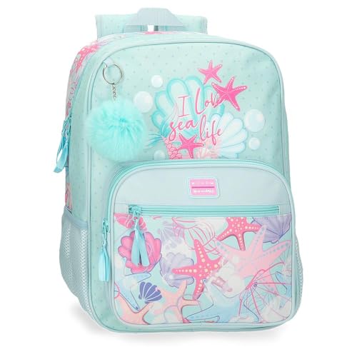 Movom I Love Sea Life Schulrucksack, anpassbar an Trolley, Blau, 30 x 38 x 12 cm, Polyester, 13,68 l von MOVOM
