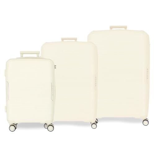 Movom Inari Hartschalenkoffer, ABS, Verschiedene Größen, Schwarz, Grün, Rot, Grau, Polyester, von Joumma Bags, weiß, Talla única, Set mit 3 Koffern von MOVOM