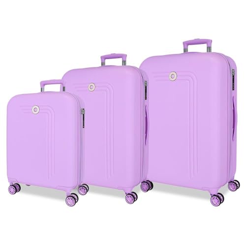Movom Riga Koffer-Set, Violett, 55/70/80 cm, ABS-Verschluss, TSA 216L, 10,88 kg, 4 Doppelräder, Handgepäck, dunkelviolett, Koffer Set von MOVOM