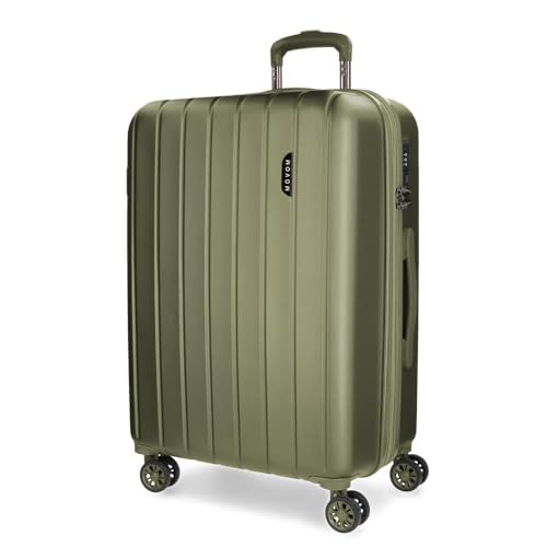 Movom Wood Koffer mittelgroß, gelb, 44,5 x 65 x 27,5 cm, Harter ABS-Kunststoff, Verschluss TSA 72L, 3,5 kg, 4 Doppelrollen, gelb, Mittelgroßer Koffer von MOVOM