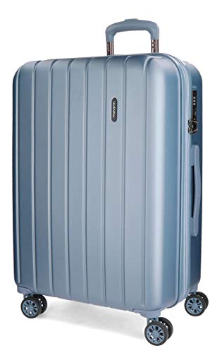 Movom Wood Mittlerer Koffer Blau 44,5x65x27,5 cms Hartschalen ABS TSA-Schloss 68L 3,8Kgs 4 Doppelräder Erweiterbar von MOVOM