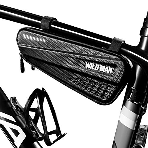 Fahrrad rahmentasche, wasserdichte Fahrradtasche Fahrradtasche, Vorderrohrtasche Dreieckstasche Vordersattel, Rahmentasche für Outdoor MTB Rennrad Mountainbike Querstange, mit reflektierenden Streifen von MOZOWO