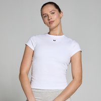 MP Damen Basics Körperbetontes Kurzarm-T-Shirt – Weiß - M von MP
