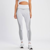 MP Damen Contrast Rib Nahtlose Leggings – Weiß/Schwarz - XXL von MP