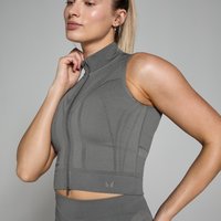 MP Damen Tempo Ultra Geometric Nahtloses Tanktop mit Reißverschluss – Carbon - XXL von MP