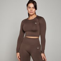 MP Damen Shape Nahtloses Langarm-Crop-Top — Walnuss - L von MP