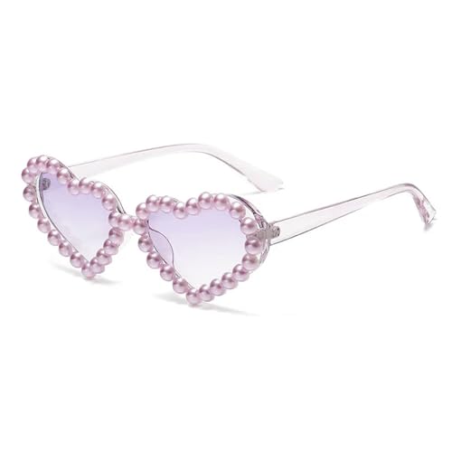 MPOWRX Sonnenbrille Frauen Herzförmige Bonbonfarbe Punk Sonnenbrille Damen Femme Brillen -Lila von MPOWRX