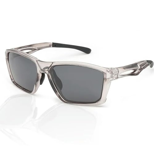 MPOWRX Sport Herren Sonnenbrille Damen Brille Outdoor Driving UV 400 Schutz-2360Transparent grau von MPOWRX