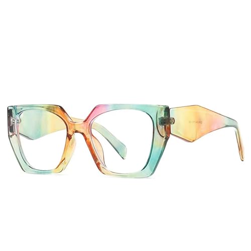 Retro Polygon Cat Eye Bunte Sonnenbrille Frauen Klare Farbverlaufstöne UV400 Männer Sonnenbrille - Bunt klar - Wie das Bild von MPOWRX