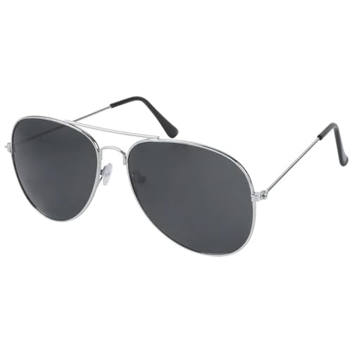 Sonnenbrille für Männer und Frauen Pilotenmetall Ovale Brille Reise Radfahren Outdoor Anti-UV 400-3026-Silber Gray_a von MPOWRX