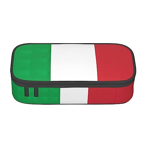 MQGMZ Italien-Flagge Drucken Reißverschluss Große Kapazität Bürobedarf Bleistift Fall unisex für Organizer Stift Box Beutel von MQGMZ