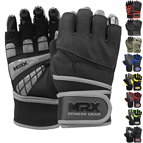 MRX Gewichtheber-Handschuhe für Herren, Workout-Handschuhe, Handgelenkstütze, Hebehandschuhe, Herren, Fitnessstudio, Zubehör für Herren, Gewichtheben, fingerlos, Fitnessstudio, Übung für Powerlifting von MRX BOXING & FITNESS