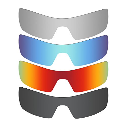 MRY 4 Paar Polarisierte Ersatz Gläser für Oakley Oil Rig sunglasses-stealth schwarz/fire rot/ice blau/silber titan von MRY
