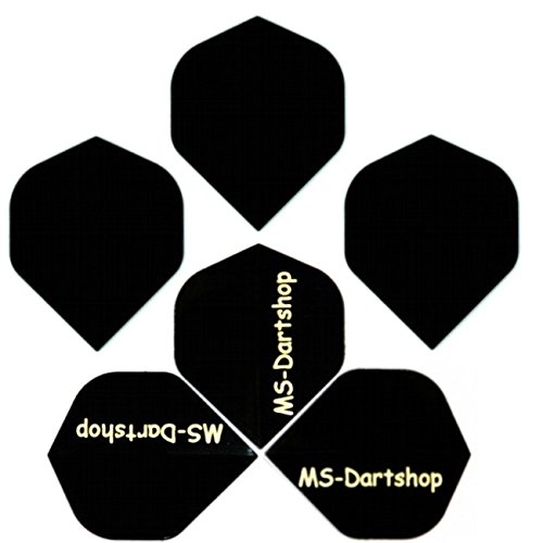 MS-DARTSHOP Dart-Flight Nylon Standard, 3 Satz = 9 Stück, Incl. 1 Satz MS-DARTSHOP Flights (Schwarz) von MS-DARTSHOP