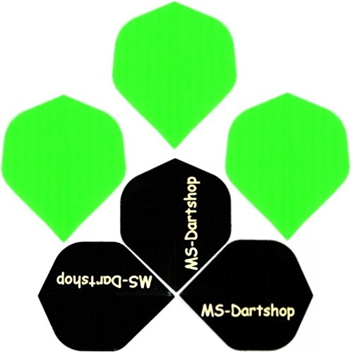 MS-DARTSHOP Dart-Flight Nylon Standard, 3 Satz = 9 Stück (Neon-Grün) von MS-DARTSHOP