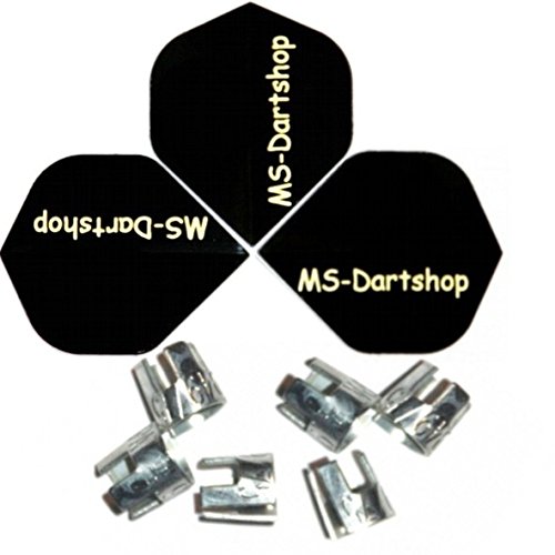 MS-DARTSHOP Schaft-Kronen für Nylon-Dart-Schäfte, incl. 1 Satz MS-DARTSHOP Flights (1 Set) von MS-DARTSHOP