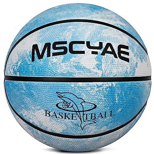 Basketball Größe 5,basketball für kinder,Mini Basketball Größe 3,Indooor outdoor basketball Blau Weiß 5 von MSCYAE