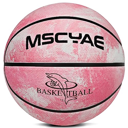 Basketball Größe 5,basketball für kinder,Mini Basketball Größe 3,Indooor outdoor basketball Rosa Weiß 3 von MSCYAE