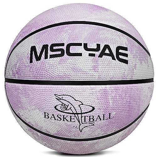 Basketball Größe 5,basketball für kinder,Mini Basketball Größe 3,Indooor outdoor basketball Violett Weiß 3 von MSCYAE
