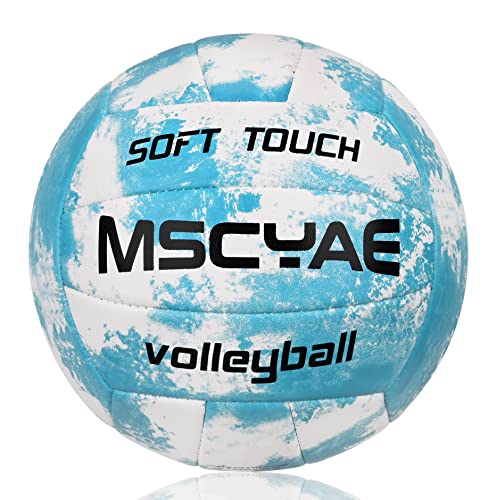 Volleybälle offizieller Größe 5,Indoor Outdoor Beachvolleybälle Weiche Berührung Beach Volleyball für Strand, Garten und Bad Blau Weiß von MSCYAE
