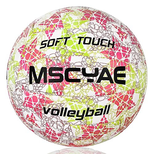 Volleybälle offizieller Größe 5,Indoor Outdoor Beachvolleybälle Weiche Berührung Beach Volleyball für Strand, Garten und Bad Multicolor von MSCYAE