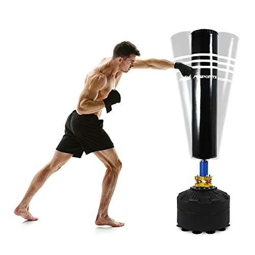 MSPORTS Boxsack Premium - Erwachsene Freistehender Standboxsack mit Saugfuß - MMA Boxing Trainer Kickboxsack von MSPORTS