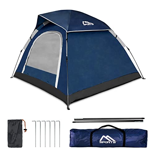 MSPORTS Campingzelt Premium Pop Up Zelt 2-3 Personen Würfelzelt Wasserdicht Winddicht Kuppelzelt Zelt (Königsblau) von MSPORTS