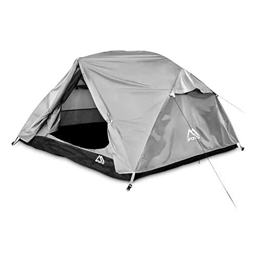 MSPORTS Campingzelt Premium Ultraleicht Zelt auswählbar für 2 oder 3 Personen Würfelzelt Wasserdicht Winddicht Kuppelzelt Zelt (Silbergrau, 3 Personen - 237 x 134 cm) von MSPORTS
